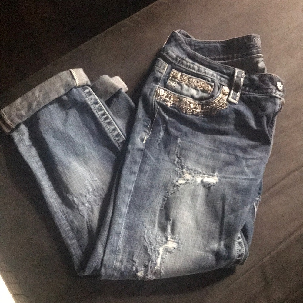 Miss Me Blue Jeans Capri Crop Style